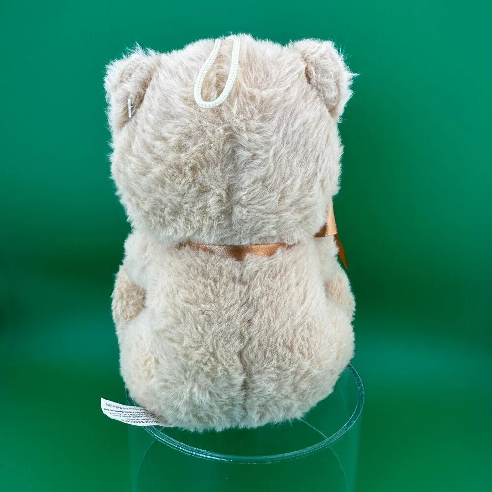 PLUSH TEDD BEAR WITH ROBBON AND EMBROIDERED 